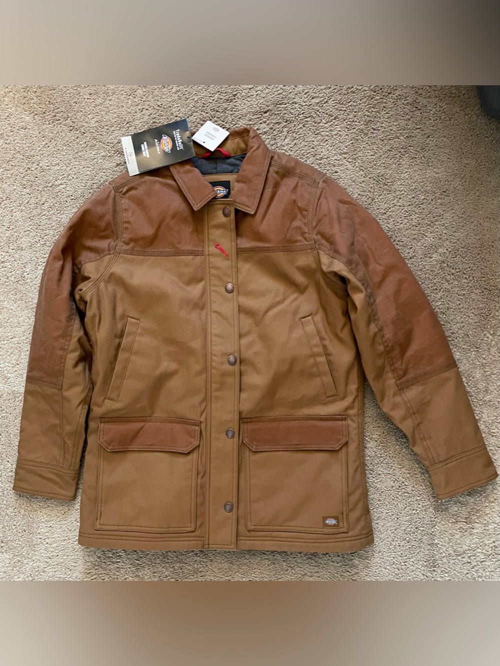 Dickies Waxed Canvas Chore Coat TradeBuilt Women Size Small Water Repellent